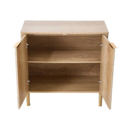 Living And Home Modern Natural Wood Sideboard With Double Doors And Adjustable Interior, 80Cm W X 38Cm D X 78.5Cm H - thumbnail 5