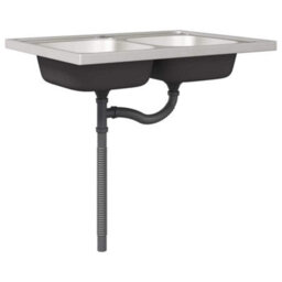 Berkfield Kitchen Cabinet 'lucca'with Double Sinks In Concrete Grey Made Of Engineered Wood - thumbnail 5