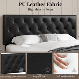 Yaheetech Faux Leather Bed Frame With Adjustable Headboard And 2 Drawers Storage - Black / King - thumbnail 6