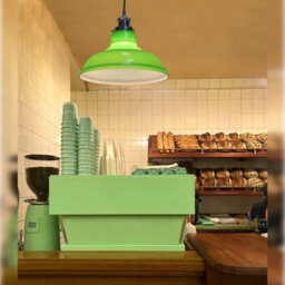 Long Life Lamps Company Green Ceiling Lamp Shade Pendant Light Industrial Chrome Lamp Holder Fitting H3046 - thumbnail 9