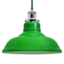 Long Life Lamps Company Green Ceiling Lamp Shade Pendant Light Industrial Chrome Lamp Holder Fitting H3046