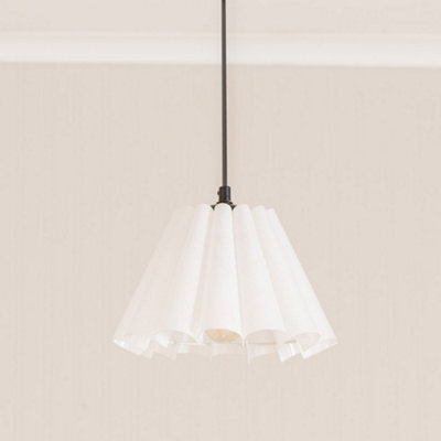 Valuelights Lauren White Fabric Pleated Scallop Edge Tapered Ceiling Floor Table Lamp Shade (D)25Cm - image 1