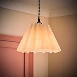 Valuelights Lauren White Fabric Pleated Scallop Edge Tapered Ceiling Floor Table Lamp Shade (D)25Cm - thumbnail 5