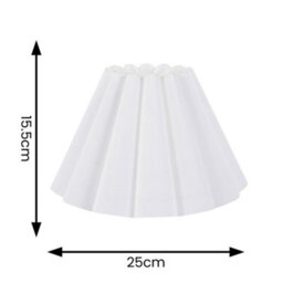 Valuelights Lauren White Fabric Pleated Scallop Edge Tapered Ceiling Floor Table Lamp Shade (D)25Cm - thumbnail 4