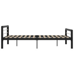 Berkfield Bed Frame Black And White Metal 180X200 Cm 6Ft Super King - thumbnail 4
