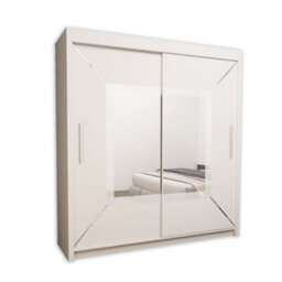 Ie Venice Wardrobe With Rails & Shelves Sliding Door Wardrobe ( White, 180 Cm ) - thumbnail 1
