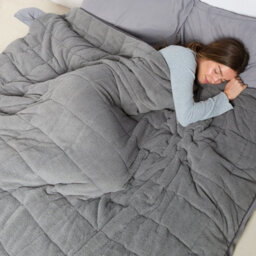 Ohs Teddy Fleece 10Kg Weighted Blanket Sensory Sleep Therapy - 150 X 200Cm - Charcoal - thumbnail 3