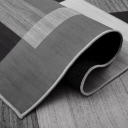 Oxford Homeware Printed Rug, Non-Slip Pets Friendly, Living Room Rugs And Bedroom Rugs, (Milo Black And Grey, 200X290Cm) - thumbnail 2