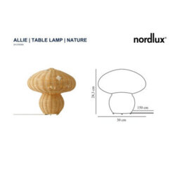 Nordlux Allie Rattan Table Lamp Hand Made Brown,mains - thumbnail 7