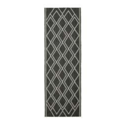 Melrose Eden Silver Diamond Design Pile Height 3mm Indoor Outdoor Area Runner Rug - 67/200Cm - thumbnail 5