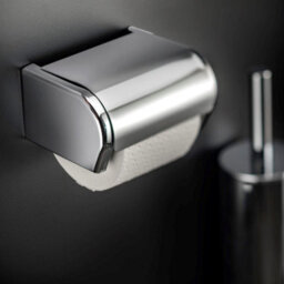 Cosmic Toilet Roll Holder With Lid 14,5Cm, Silver, Anti-Corrosion, Architect S+ Collection - thumbnail 3
