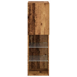 Berkfield Tv Cabinets With Led Lights 2 Pcs Old Wood 30.5X30X102 Cm - thumbnail 8