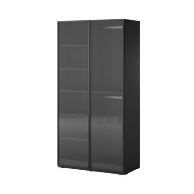 Arte Sophisticated Lund Hinged Door Wardrobe Flutes H2000mm W1010mm D510mm In Midnight Black - Elegant Storage Marvel - image 1