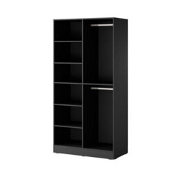 Arte Sophisticated Lund Hinged Door Wardrobe Flutes H2000mm W1010mm D510mm In Midnight Black - Elegant Storage Marvel - thumbnail 2