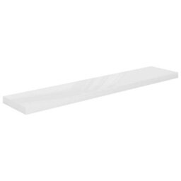 Berkfield Floating Wall Shelf High Gloss White 120X23.5X3.8 Cm Mdf - thumbnail 2