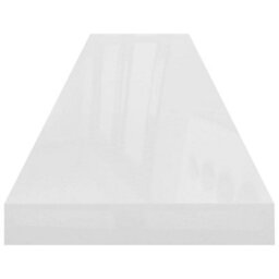Berkfield Floating Wall Shelf High Gloss White 120X23.5X3.8 Cm Mdf - thumbnail 5