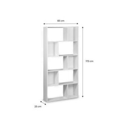 Sweeek. 5-Shelf Bookcase With 10 Compartments Pieter Natural 83X23.4X173 Cm - thumbnail 6