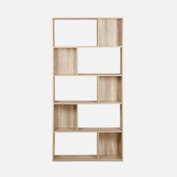 Sweeek. 5-Shelf Bookcase With 10 Compartments Pieter Natural 83X23.4X173 Cm - thumbnail 4