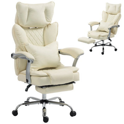 Big And Tall Office Chair With Lumbar Support, Beige - image 1