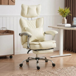 Big And Tall Office Chair With Lumbar Support, Beige - thumbnail 5