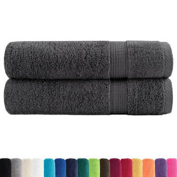 Berkfield Premium Shower Towels Solund 2Pcs Anthracite 70X140Cm 600Gsm - thumbnail 2