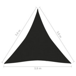 Berkfield Sunshade Sail 160 G/m2 Black 3.6X3.6X3.6 M Hdpe - thumbnail 6