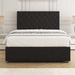 Bsspoke Mia Divan Bed Set Black Velvet With 24Inch Headboard & 4 Drawers & Memory Foam Spring Mattress In 4Ft6 4Ft 5Ft 6Ft - thumbnail 2