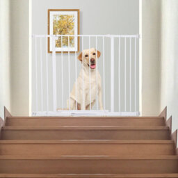 Pawhut Pressure Fitted Pet Dog Safety Gate Metal Fence 76 Cm Tall, White - thumbnail 7