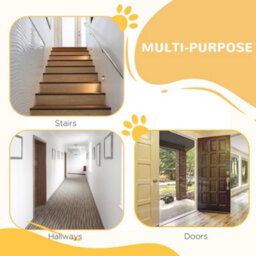 Pawhut Pressure Fitted Pet Dog Safety Gate Metal Fence 76 Cm Tall, White - thumbnail 4