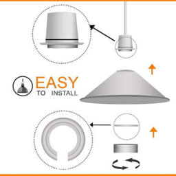 White Metal Cone Lamp Shades 22Cm Modern Pendant Light Shade, Ceiling Lampshade Cover, Easy Fit For Home Lighting - thumbnail 3