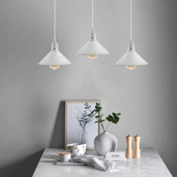 White Metal Cone Lamp Shades 22Cm Modern Pendant Light Shade, Ceiling Lampshade Cover, Easy Fit For Home Lighting - thumbnail 2