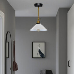 White Metal Cone Lamp Shades 22Cm Modern Pendant Light Shade, Ceiling Lampshade Cover, Easy Fit For Home Lighting - thumbnail 5