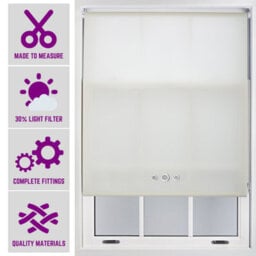 Furnished Made To Order Daylight Roller Blind - Cream With Triple Round Eyelet (W)120Cm X (L)165Cm