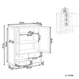 Beliani Shoe Storage Cabinet Bendigo Mint Green - thumbnail 3