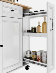 Rolling Kitchen Island Cart On Wheels With Drop-Leaf Countertop And 4 Drawers - thumbnail 8
