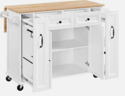 Rolling Kitchen Island Cart On Wheels With Drop-Leaf Countertop And 4 Drawers - thumbnail 6