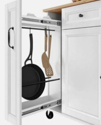 Rolling Kitchen Island Cart On Wheels With Drop-Leaf Countertop And 4 Drawers - thumbnail 7