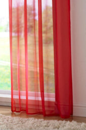 Luxury Living Elegant Plain Voile Curtain Panels Pair With Free Tie Backs Red - thumbnail 2