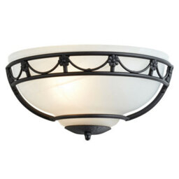 Elegant Black Metal Wall Light With White Glass Shade - 60W Led Uplighter