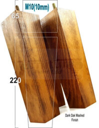 L&F 4 Wood Furniture Legs M10 220mm High Dark Oak Wash Replacement Square Tapered Sofa Feet Stools Chairs Cabinets Beds - thumbnail 1