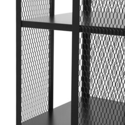Thehotsale Steel Bookshelf Rack Black 4-Tier Bookcase Freestanding Storage Rack With Wheels - thumbnail 6