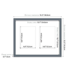 14X11 Inch 2 Opening Photo Collage Frame, Display Two 7X5 Inch Photos, Multi Aperture Family Picture Frame, Grey - thumbnail 4