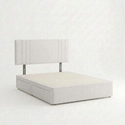 Adore Designs Rio Plush Velvet Divan Bed, Headboard - 4Ft Small Double - Silver - 0 Drawers - thumbnail 2
