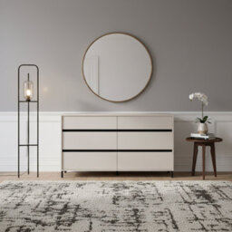 Amos Mann Furniture Corbett Cashmere 6 Drawer Wide 157Cm Chest Of Drawers - thumbnail 1