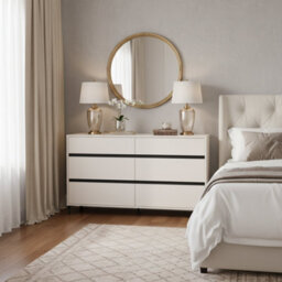 Amos Mann Furniture Corbett Cashmere 6 Drawer Wide 157Cm Chest Of Drawers - thumbnail 4