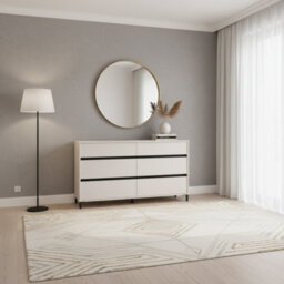 Amos Mann Furniture Corbett Cashmere 6 Drawer Wide 157Cm Chest Of Drawers - thumbnail 2