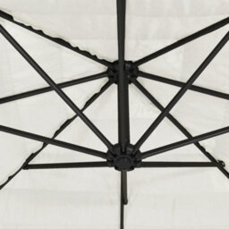 Berkfield Garden Parasol With Steel Pole White 290X290X238 Cm - thumbnail 9