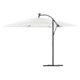 Berkfield Garden Parasol With Steel Pole White 290X290X238 Cm - thumbnail 5