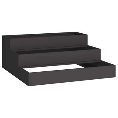 Berkfield Modern Garden Planter Black 90 X 90 X 35 Cm Steel - image 1