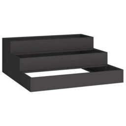 Berkfield Modern Garden Planter Black 90 X 90 X 35 Cm Steel - thumbnail 1